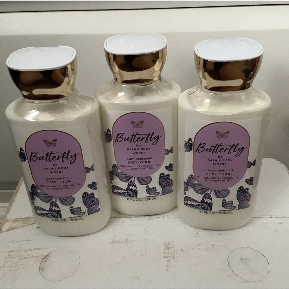 Bath & Body Works BUTTERFLY Lot Body Lotion Set of 3 8oz Full Size Discontinued